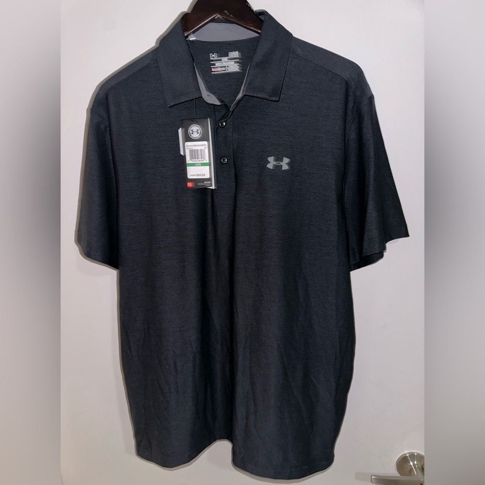 Under Armour Golf Polo Large Mens Gray NWT
